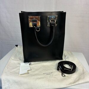 Sophie Hulme Albion Tote Bag in Black Leather